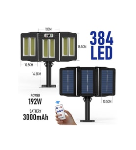 Trendpoint 384Ledli Solar Bahçe Aydınlatması Projektör Sokak Lambası Hareket Sensörlü Güneş Enerjili