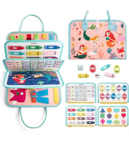 Montessori Keçe Eğitim Çantası Busy Board- Pembe Prenses 8 S - EGC-300