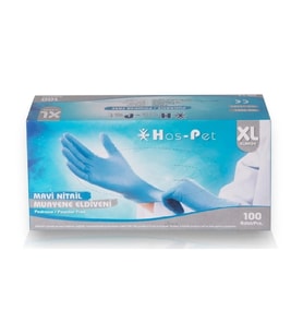 Has-Pet Mavi Nitril Pudrasız Eldiven XLarge 100 Adet