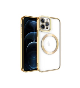 Apple iPhone 11 Pro Uyumlu Kılıf M-safe Wireless Şarj Özellikli Zore Setro Silikon (Gold)