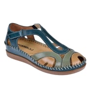 Forelli Hakiki Deri Comfort Kadın Sandalet FOR-22521 KOT MAVİ