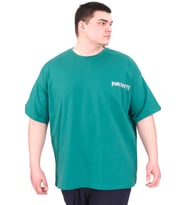 Mode XL Büyük Beden Erkek T-Shirt Bisiklet Yaka BORN TOLYFT U25029 Nefti