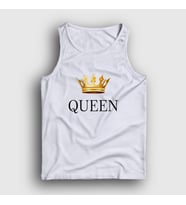 Presmono Unisex Beyaz Queen Kraliçe Atlet 386027tt (Beyaz)