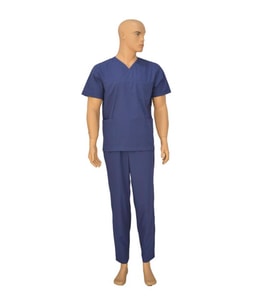 Emel Tekstil Doktor Terikoton Erkek Lacivert Forma Cerrahi Yaka Takım Uniforma