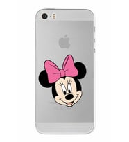 Apple iPhone 5S Uyumlu Kamera Korumalı Tıpalı  Kapak Minnie Mouse TasarımlıŞeffaf Kılıf