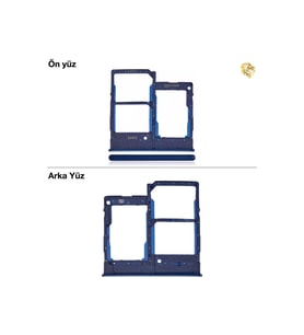Samsung Galaxy A20E Sim İç Yuvası Çiftli ile Uyumlu Mavi Çiftli sim yuvası ikili sim tepsisi çiftli sim aparatı dual sim çekmecesi