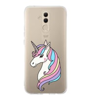 Huawei Mate 20 Lite Uyumlu Kapak Unicorn Tasarımlı Şeffaf Silikon Kılıf