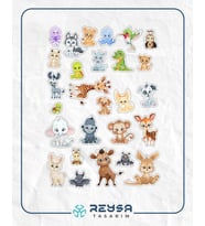 Sevimli Hayvanlar Sticker Set 8 25 Parça Telefon, Tablet, Defter, Laptop Sticker