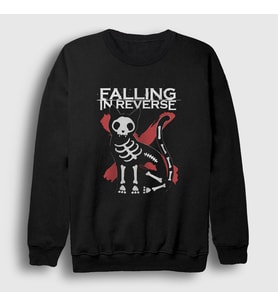 Presmono Unisex Siyah X Ray Cat Falling In Reverse Sweatshirt 505118tt