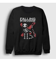 Presmono Unisex Siyah X Ray Cat Falling In Reverse Sweatshirt 505118tt