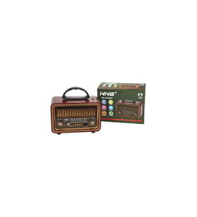 NS-8069 Retro, Nostaljik, Ahşap Tasarım Bluetooth Hoparlörlü, Şarjlı, Taşınabilir Fm/am Destekli Radyo