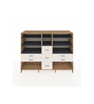Kronos Dolap 8 Raflı 7 Çekmeceli  220x59x163 Çam-Antrasit/Aytaşı
