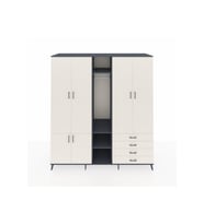 Kronos Dolap 14 Raflı 4 Çekmeceli Tek Askılı 220x59x243 Antrasit-Aytaşı/Aytaşı
