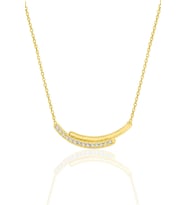 Gümüş altın yaldızlı zirkon taşlı kolye SGTL11975GOLD