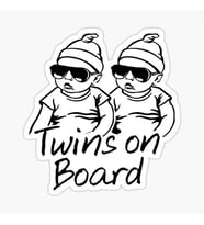 Arabada İkiz var Twins On Board Sticker Yapıştırma 19CM md17