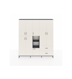 Arges Gardrop 12 Raflı 2 Çekmeceli Tek Askılı 220x30x243 Antrasit-Aytaşı