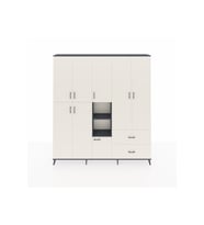 Arges Gardrop 12 Raflı 2 Çekmeceli Tek Askılı 220x30x243 Antrasit-Aytaşı