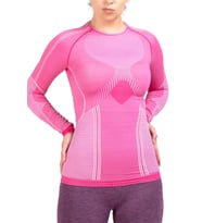MioFit Kadın Pro Dry Fit Uzun Kollu Dikişsiz Spor Tişört (Gri - Pembe)