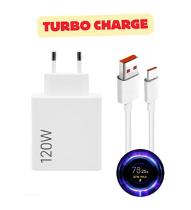 120 Watt Hızlı Şarj Aleti - Turbo Şarj - Fast Charge - Adaptör + Kablo Redmi 14 - 14C - 14R / 15 - 15C Uyumlu