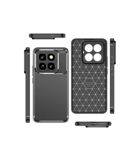 Xiaomi Mi 14t Pro Kılıf Auto Focus Karbon Kapak - Siyah