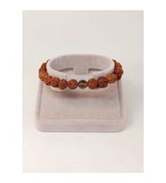 Dumanlı Kuvars Taşlı Rudraksha Tohum Unisex Bileklik 8mm