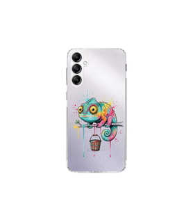 Samsung Galaxy A14 ile Uyumlu Splash Bukalemun Tasarımlı Şeffaf Silikon Kılıf