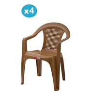 Omnipazar SY-2512 Plastik Smart Lara Bahçe Koltuk Sandalye 4'lü Set