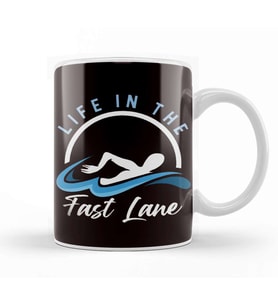Swimmer Life In Fast Lane Swimming Athlete Water Sports Kupa Bardak Porselen