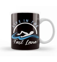 Swimmer Life In Fast Lane Swimming Athlete Water Sports Kupa Bardak Porselen