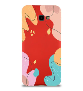 PrintiFy Samsung Galaxy J4 Plus Uyumlu Lansman Kılıf Karışık Renkler Tasarımlı İçi Kadife Kapak (Kırmızı)