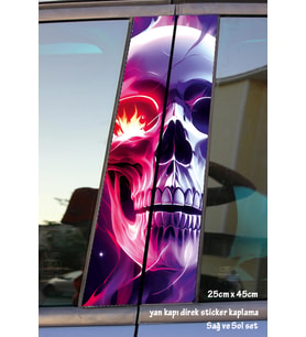 iskelet kafa sticker yan kapı direk kaplama 2li sol sağ takım yapıştırma