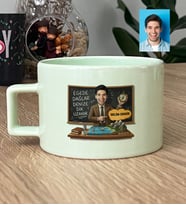 Kişiye Özel Karikatürlü Erkek Öğretmen Lüks Pastel Fincan Öğretmenler Günü Hediyesi
