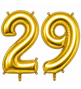 29 Rakam Folyo Balon Altın Rengi (100 cm)
