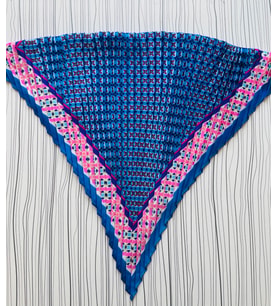 Renkli Mavi Tonlu Fular Aksesuar Bandana