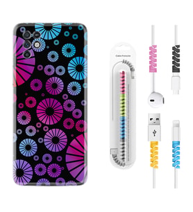 INFINIX Note 11 Pro Note 10 Hot 9 Play Kılıf Kablo Koruma Spiral Silikon Daireler 1751