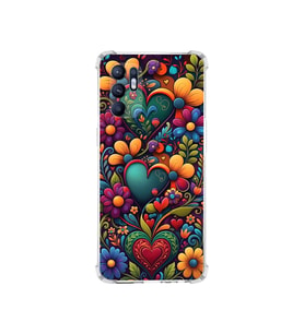 PrintiFy Oppo Reno6 4g ile Uyumlu Düşlerin Dansı Serisi Çiçeklerin Dansı Tasarımlı Uv Baskılı Köşe Korumalı Antişok Kılıf