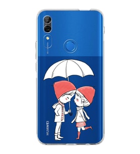 Huawei P Smart z Uyumlu Kamera korumalı Kapak Aşk Tasarımlı  Şeffaf Kılıf