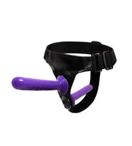 Censan Mor Double Dong Titreşimli Belden Bağlamalı Çift Taraflı Bisex Dildo Vibratör model 2