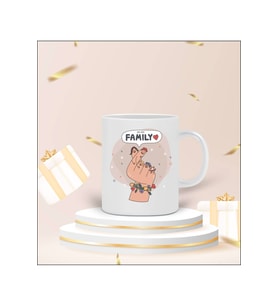 "We Are Family" Tasarımlı Kupa Bardak (Beyaz)