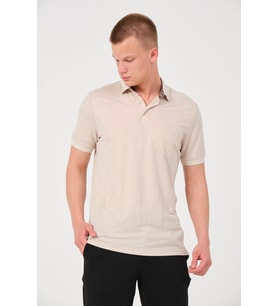 Erkek Düz Renk Cepli Polo Yaka Tişört T-shirt
