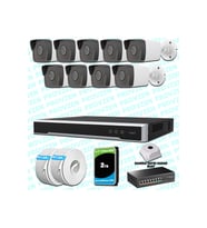 Provzen Hikvision 9 IP Kameralı 4MP 1440P Mikrofonlu Güvenlik Kamerası