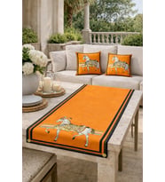 Tarzını Seç Royal At Desenli Salon Dekoru 2 Adet Kırlent Kılıfı (40x38) 1 Adet Runner (40x140) Set