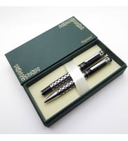Signator® S226 Parlak Piton Kabartmalı Roller Kalem + Tükenmez Kalem Seti  İsme Özel Kalem  Hediyelik Kalem (Karışık)