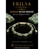 SERTİFİKALI ERILSA Aventurin Terahertz Doğal Taş Bileklik 6 mm Ayarlanabilir El Yapımı Unisex
