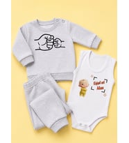 3'lü Set Hediye Mevsimlik Takım + Kişiye Özel Not Baba Anne Dede Hala Teyze Dayı Amca Yenge Enişte Bebek Zıbın