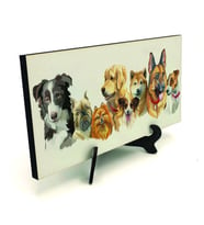 Sevimli Köpekler Baskılı MDF Masaüstlük