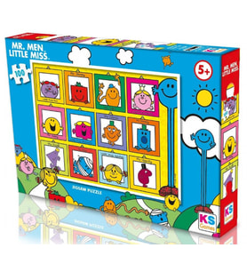 KS Games 100 Parça Mr Men Little Miss Kız ve Erkek Çocuk Puzzle - MRMEN714