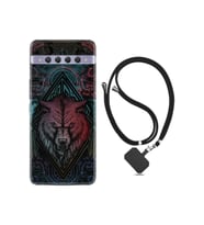 Tcl 10 Plus Kılıf Excode Silikon Ipli Boyun Askılı Desenli Wolf 1658