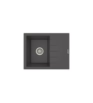 POLEX Cristalüx Granit Eviye P-S60 Tezgah Altı Ve Tezgah Üstü Kare Mutfak Evyesi 60,5x49,5cm (Antrasit)