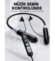 Kablosuz Bluetooth Boyun Kulaklığı Mikrofonlu Müzik Dinleme Çağrı Cevaplama Ses Kontrollü Kulak İçi